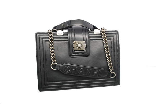 7A Chanel A30160 Black Calfskin Large Le Boy Shoulder Bag Silver Hardware Online